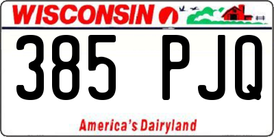 WI license plate 385PJQ