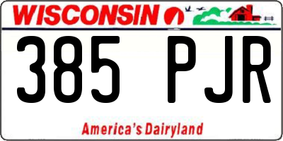 WI license plate 385PJR