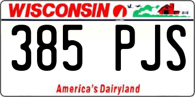 WI license plate 385PJS