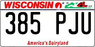 WI license plate 385PJU