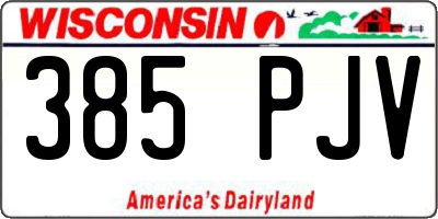 WI license plate 385PJV