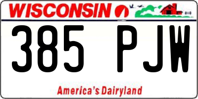 WI license plate 385PJW