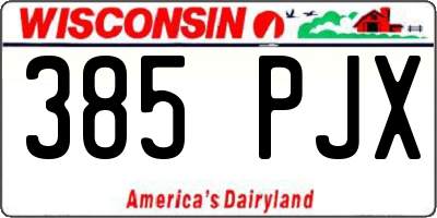 WI license plate 385PJX