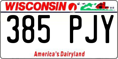 WI license plate 385PJY