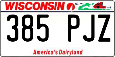 WI license plate 385PJZ