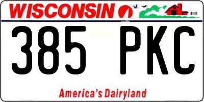 WI license plate 385PKC
