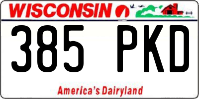 WI license plate 385PKD
