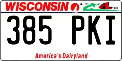 WI license plate 385PKI