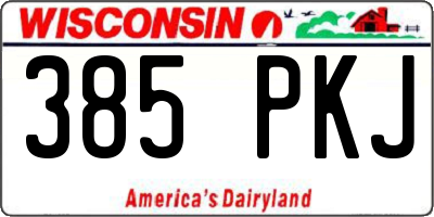 WI license plate 385PKJ