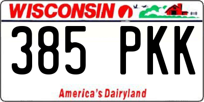 WI license plate 385PKK