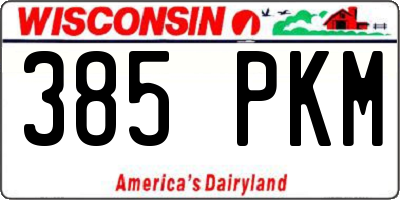 WI license plate 385PKM