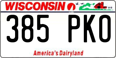 WI license plate 385PKO