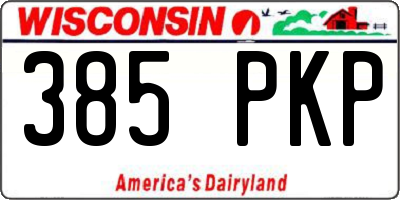 WI license plate 385PKP