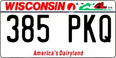 WI license plate 385PKQ