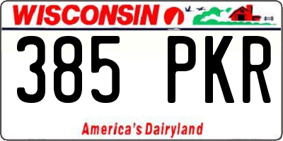 WI license plate 385PKR