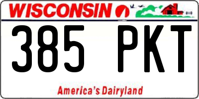 WI license plate 385PKT