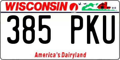 WI license plate 385PKU