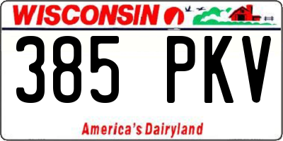 WI license plate 385PKV