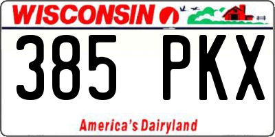 WI license plate 385PKX