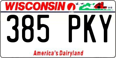 WI license plate 385PKY