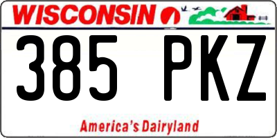 WI license plate 385PKZ