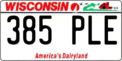 WI license plate 385PLE