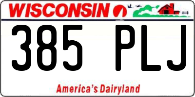 WI license plate 385PLJ