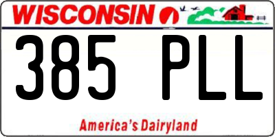 WI license plate 385PLL