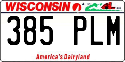WI license plate 385PLM