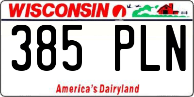 WI license plate 385PLN