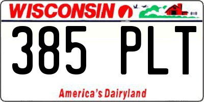 WI license plate 385PLT