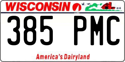 WI license plate 385PMC