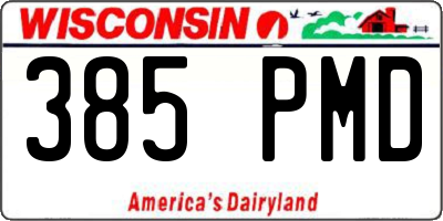 WI license plate 385PMD