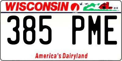 WI license plate 385PME
