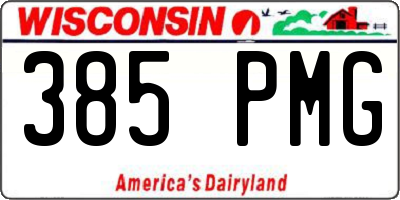 WI license plate 385PMG