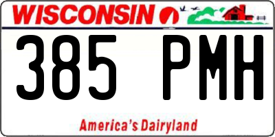 WI license plate 385PMH