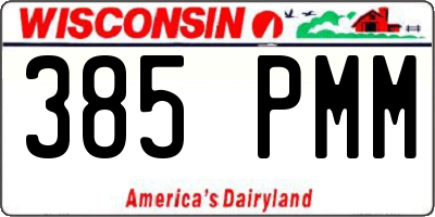 WI license plate 385PMM