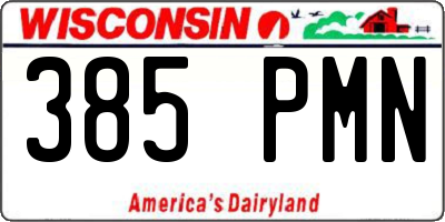 WI license plate 385PMN