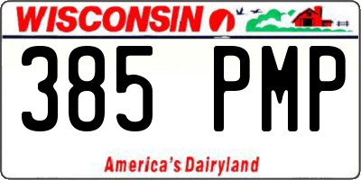 WI license plate 385PMP