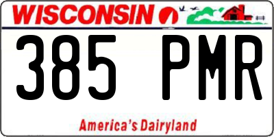 WI license plate 385PMR