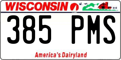WI license plate 385PMS