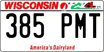 WI license plate 385PMT