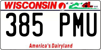 WI license plate 385PMU