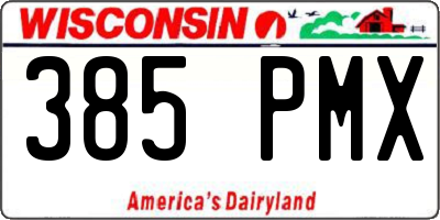 WI license plate 385PMX