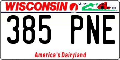 WI license plate 385PNE