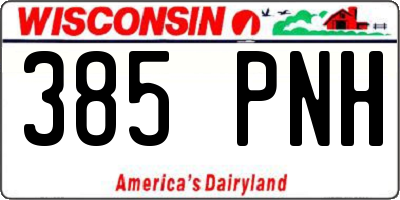 WI license plate 385PNH