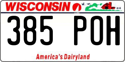 WI license plate 385POH