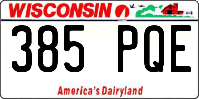 WI license plate 385PQE