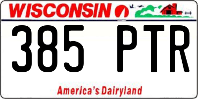 WI license plate 385PTR