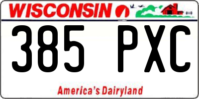 WI license plate 385PXC